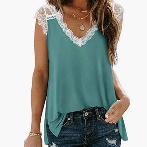Lace V Neck Tank Top